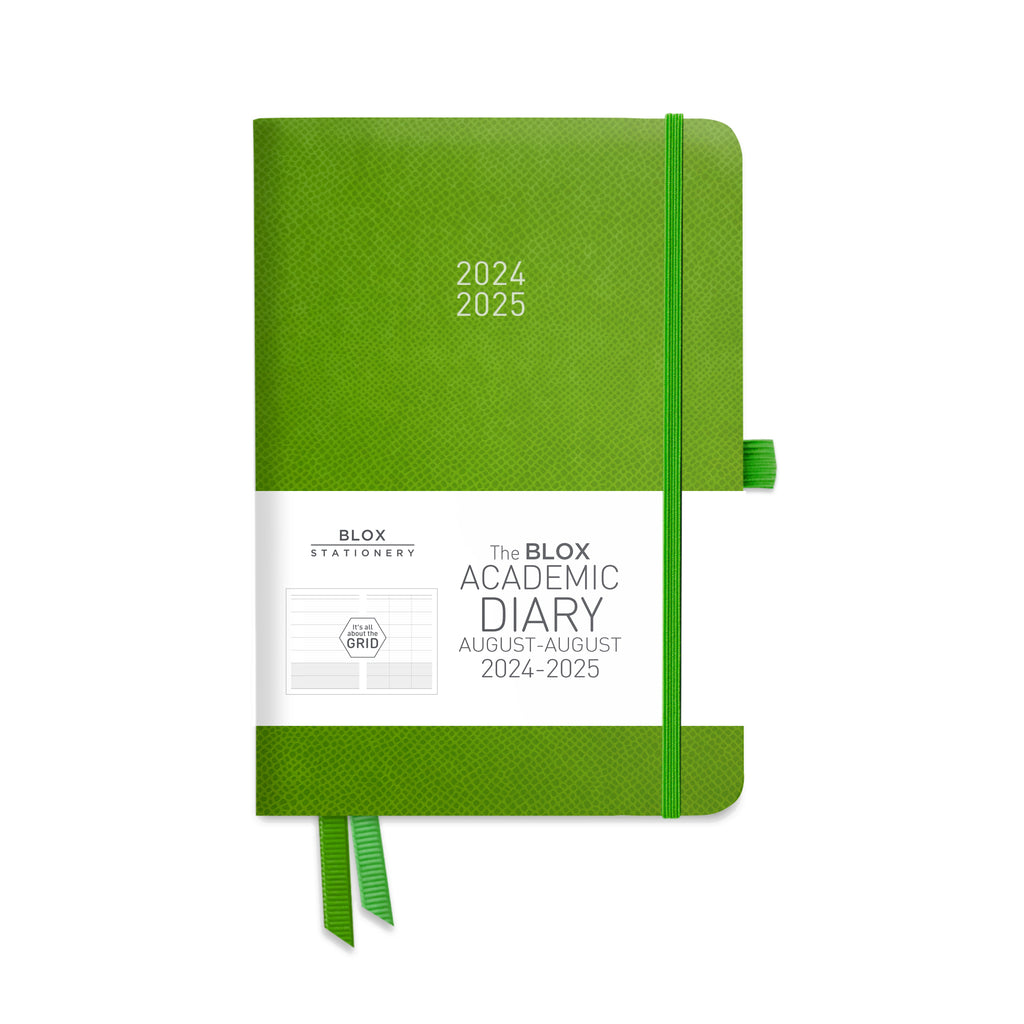 The BLOX Academic Diary 2024-25: Green printed with GREY print