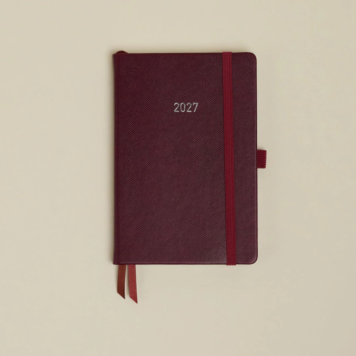 MUM's Diary 2027 in Chocolate, vegan leather cover, week-to-view with 4 column GRID layout