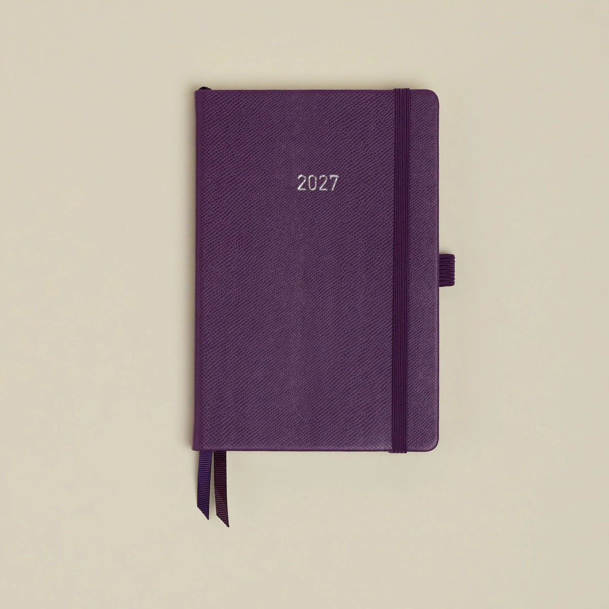 MUM's Diary 2027 in Grape, vegan leather cover, week-to-view with 4 column GRID layout
