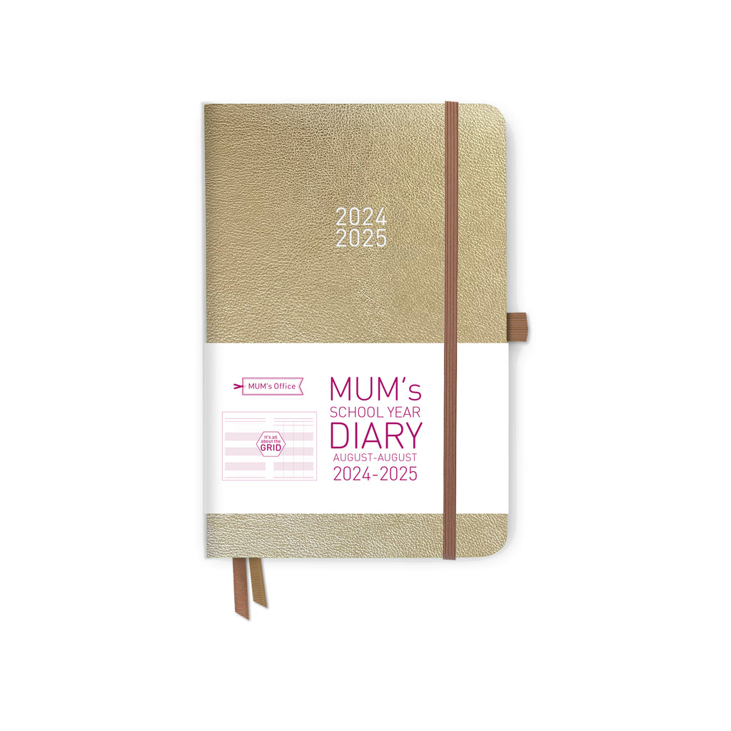 MUM's School Year Diary 2024-25: Champagne printed with PINK print