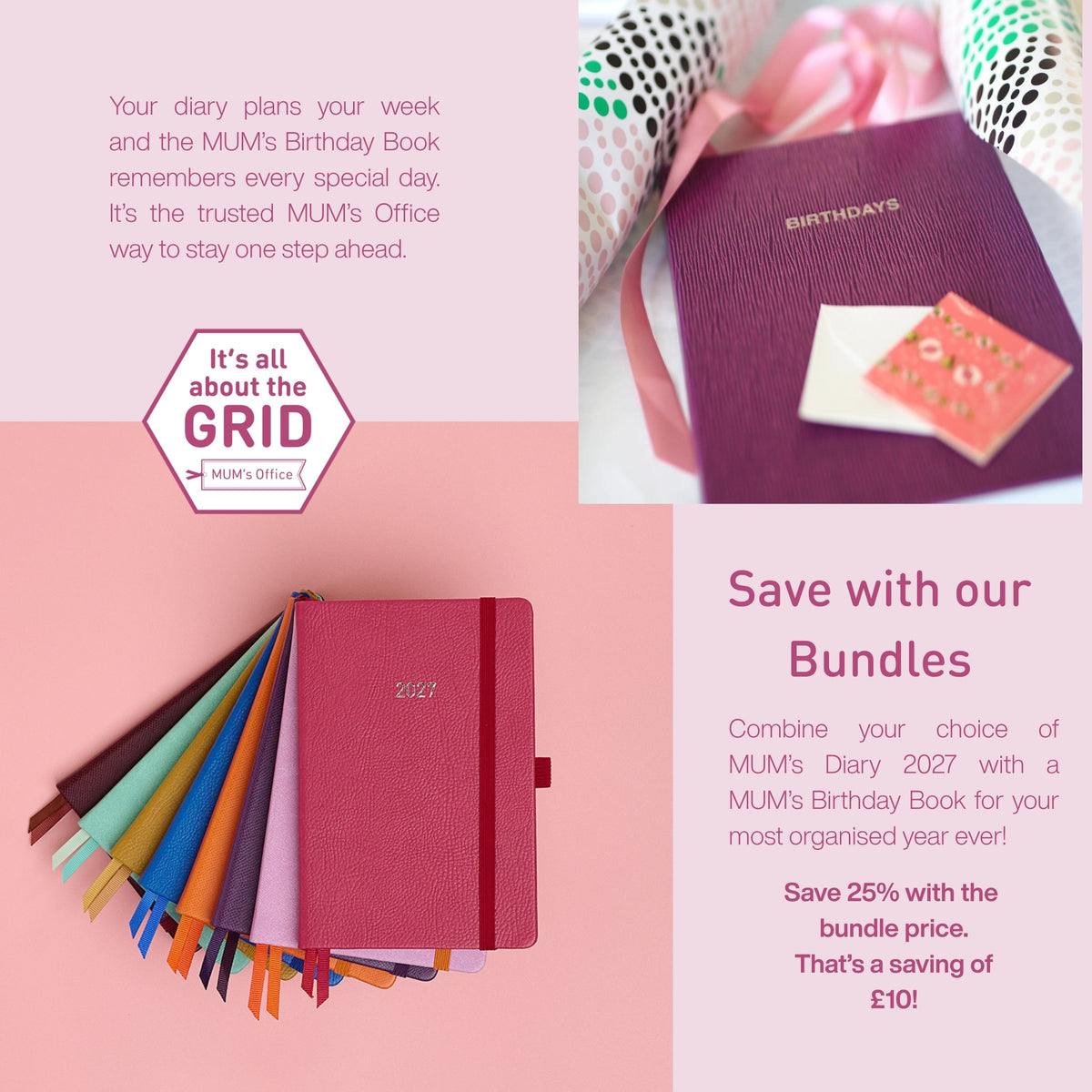 MUM's Diary 2027 and MUM's Birthday Book bundle
