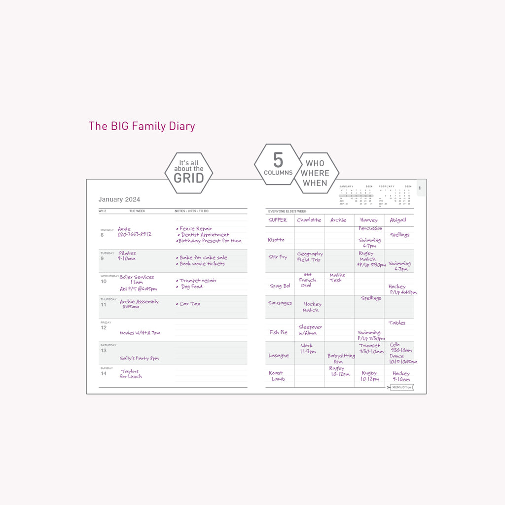 The BIG Family Diary 2024: It's All About The GRID: GREY print