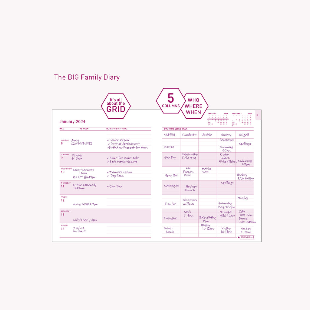 The BIG Family Diary 2024: It's All About The GRID: PINK print