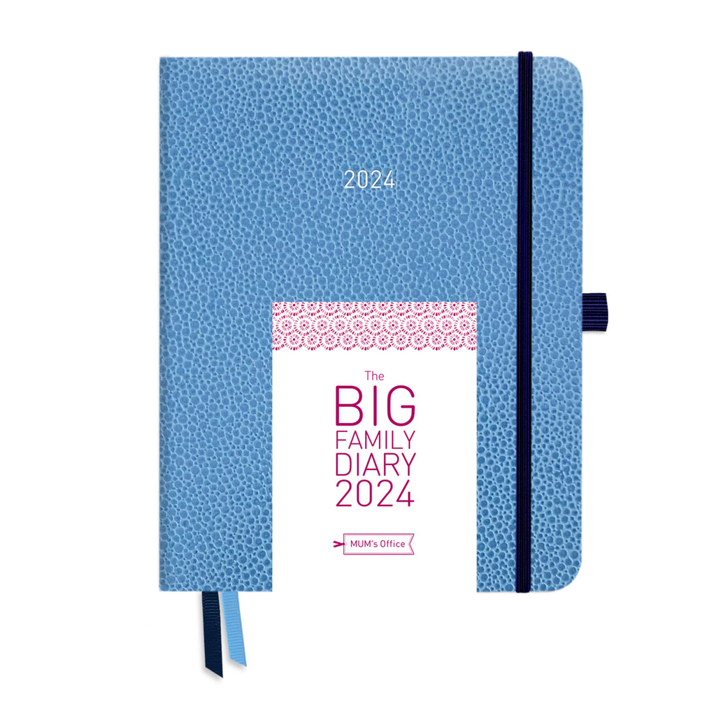 BIG Family Diary 2024 - Sky Blue with PINK print