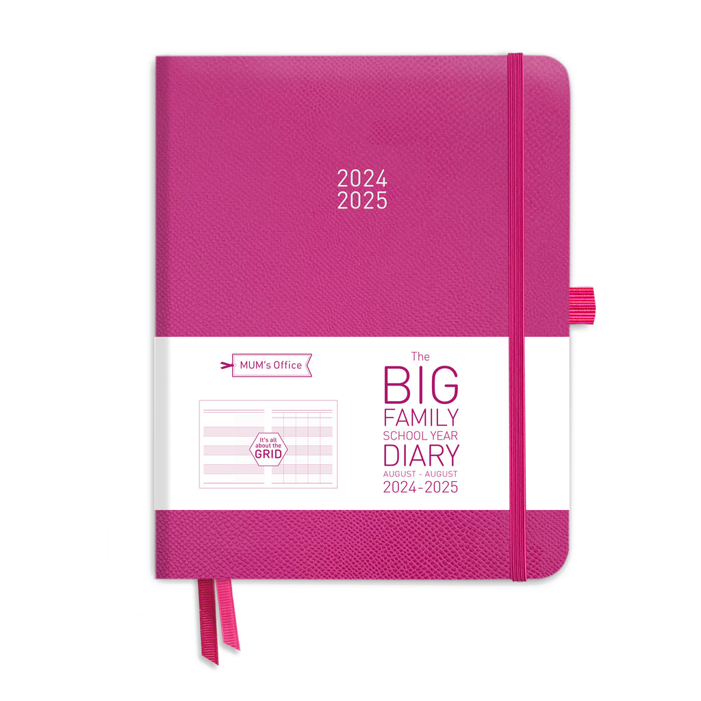 The BIG Family School Year Diary 2024-25: Pink printed with PINK print
