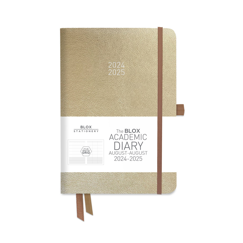 The BLOX Academic Diary 2024-25: Champagne printed with GREY print