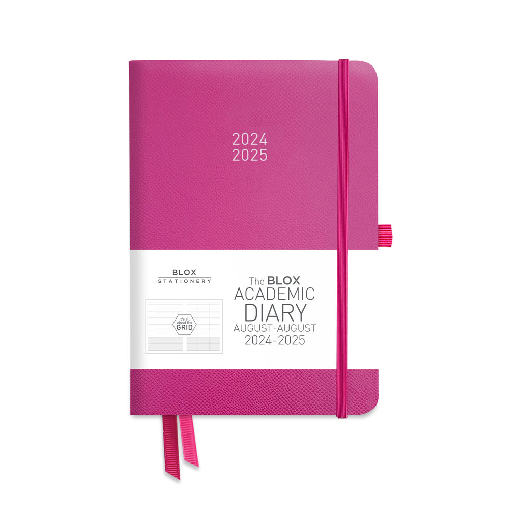 The BLOX Academic Diary 2024-25: Pink printed with GREY print