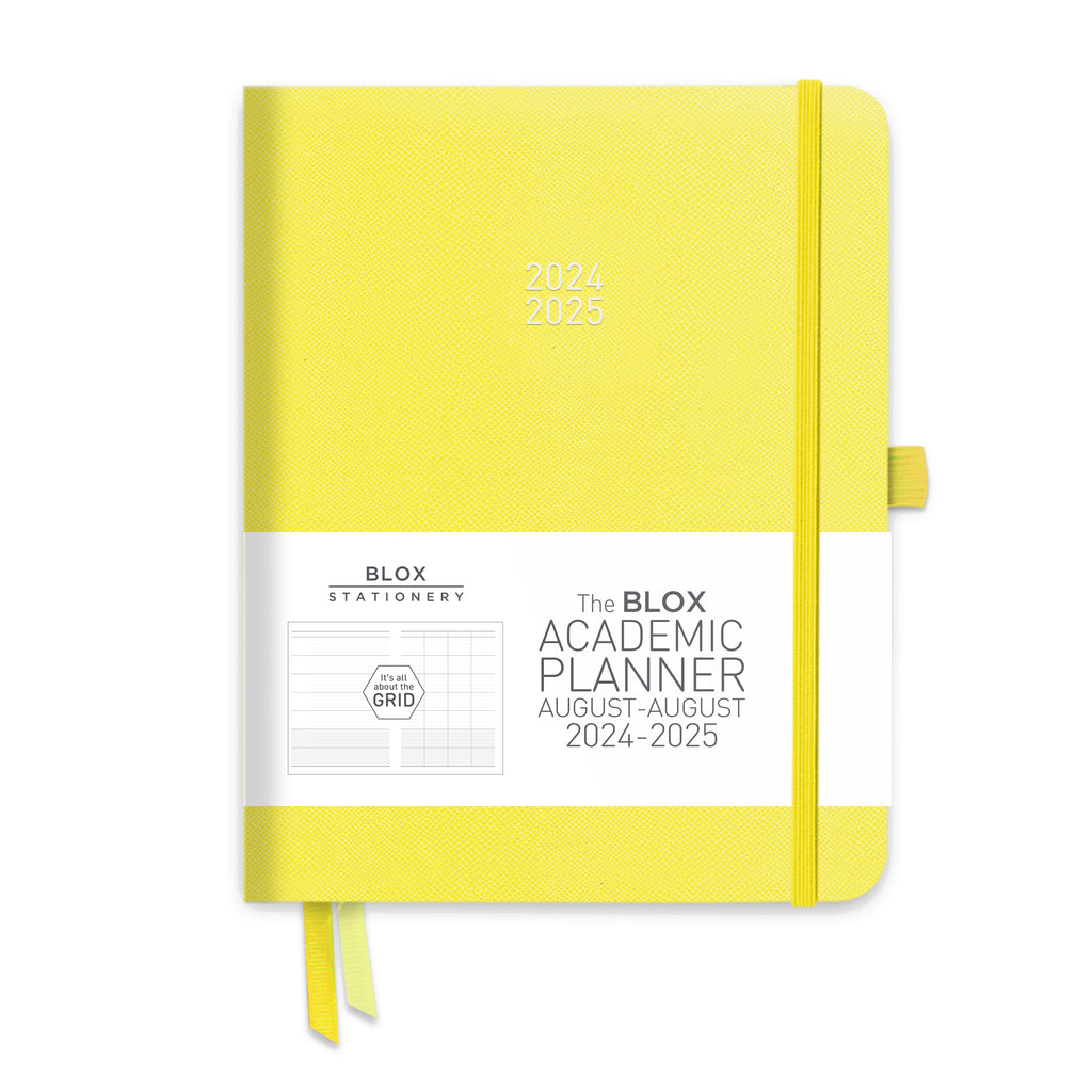 The BLOX Academic Planner 2024-25: Lemon printed with GREY print
