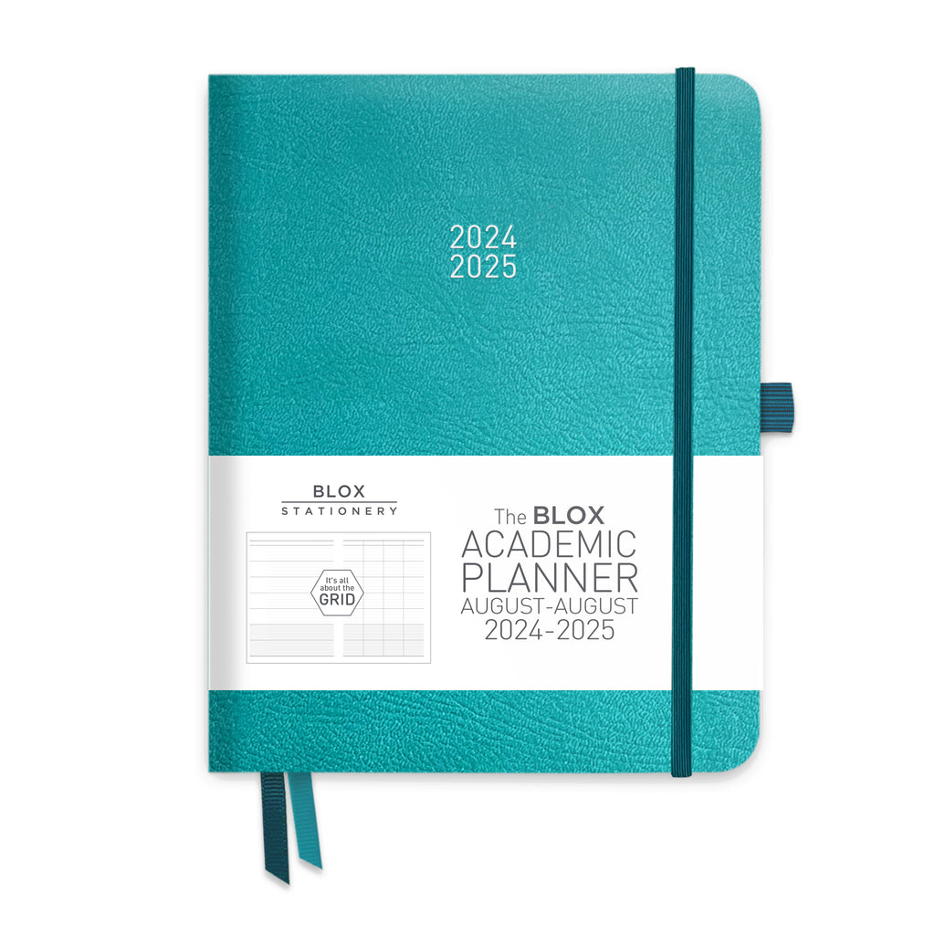 The BLOX Academic Planner 2024-25: Peacock Blue printed with GREY print