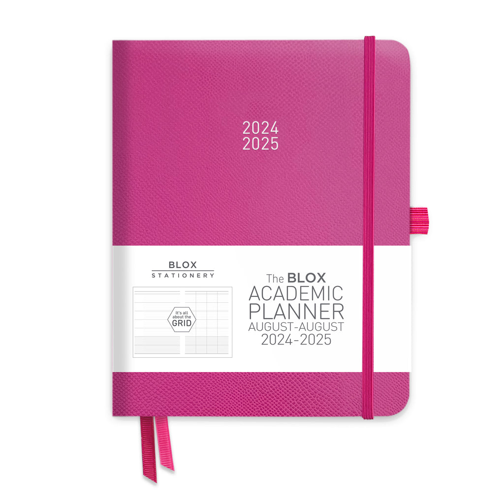 The BLOX Academic Planner 2024-25: Pink printed with GREY print