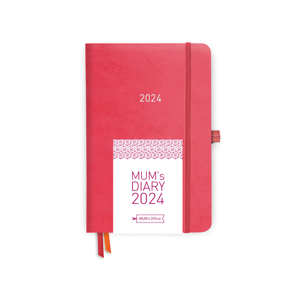 MUM's Diary 2024: CORAL printed in PINK print