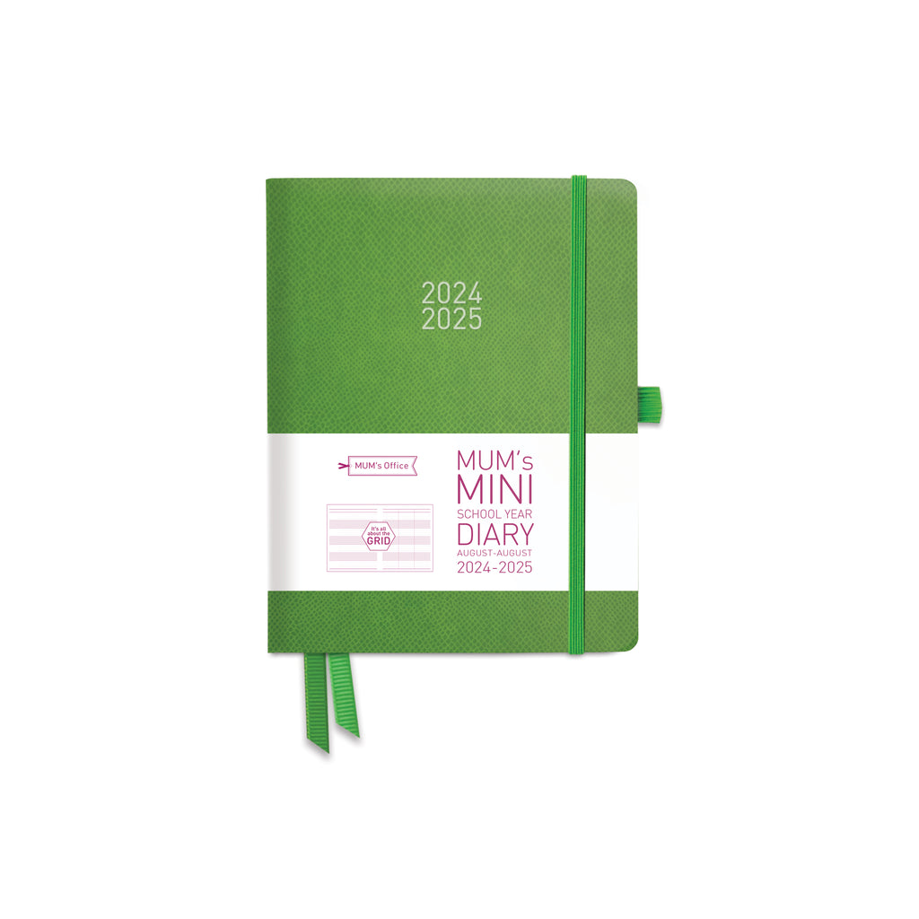 MUM's MINI Diary 2024-25: Green printed with PINK print