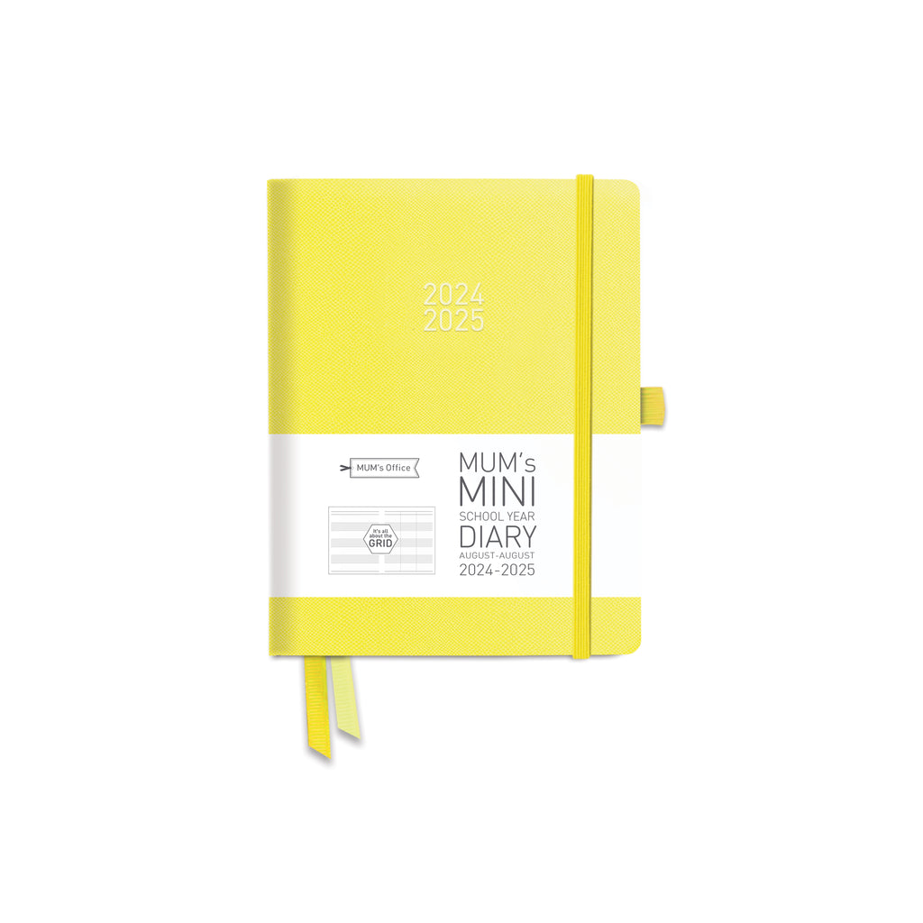 MUM's MINI Diary 2024-25: Lemon printed with GREY print