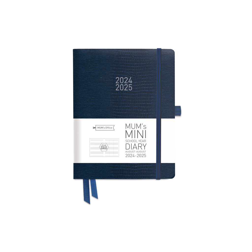 MUM's MINI Diary 2024-25: Navy printed with GREY print