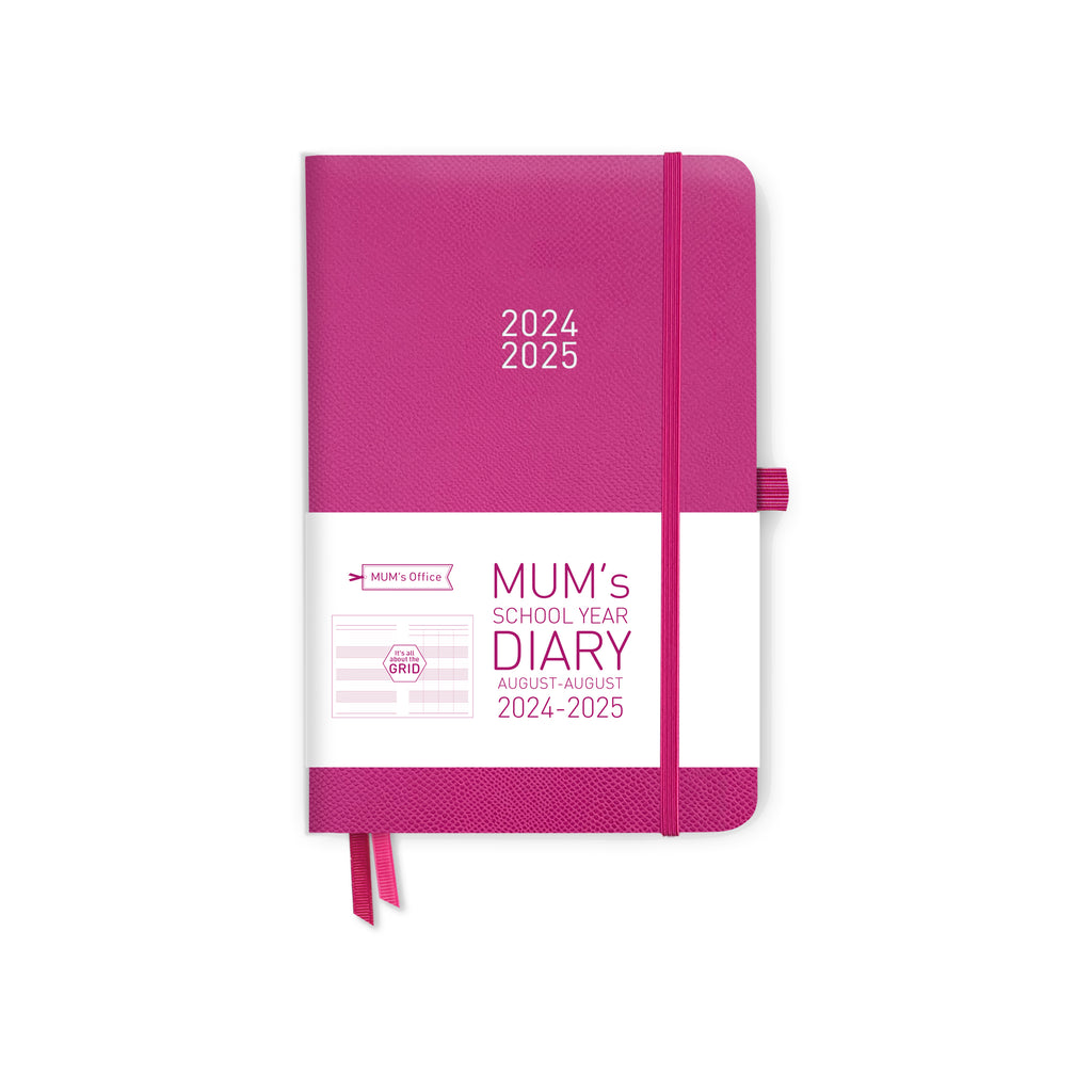 MUM's School Year Diary 2024-25: Pink printed with PINK print