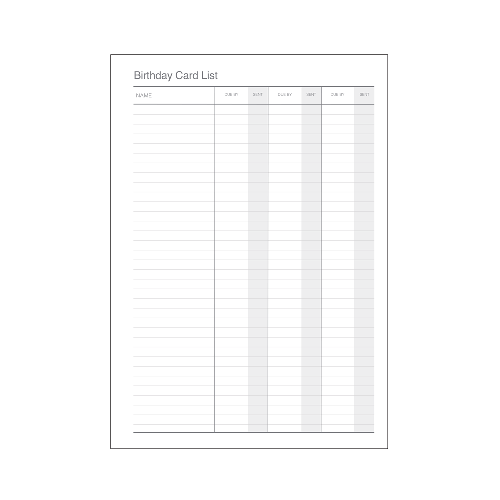 MUM's Birthday Book: Birthday Card List